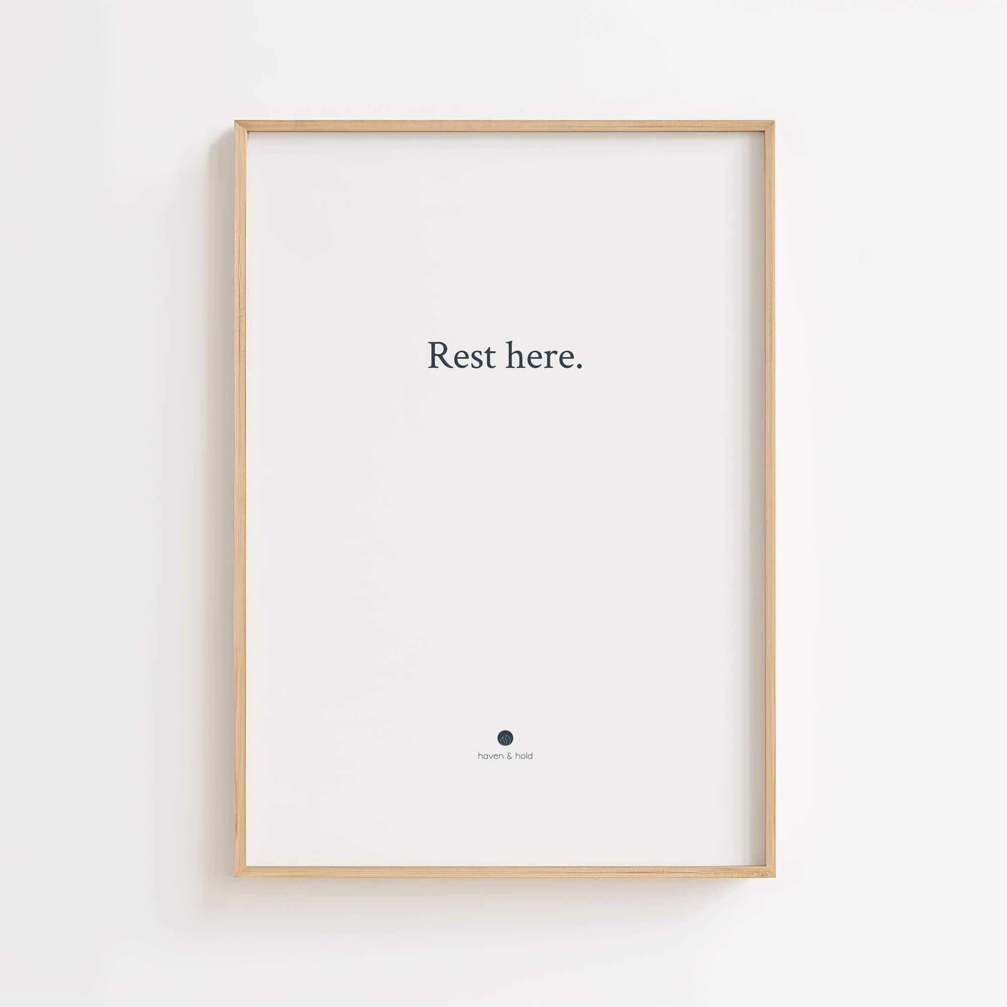 rest here quote only framed print hero