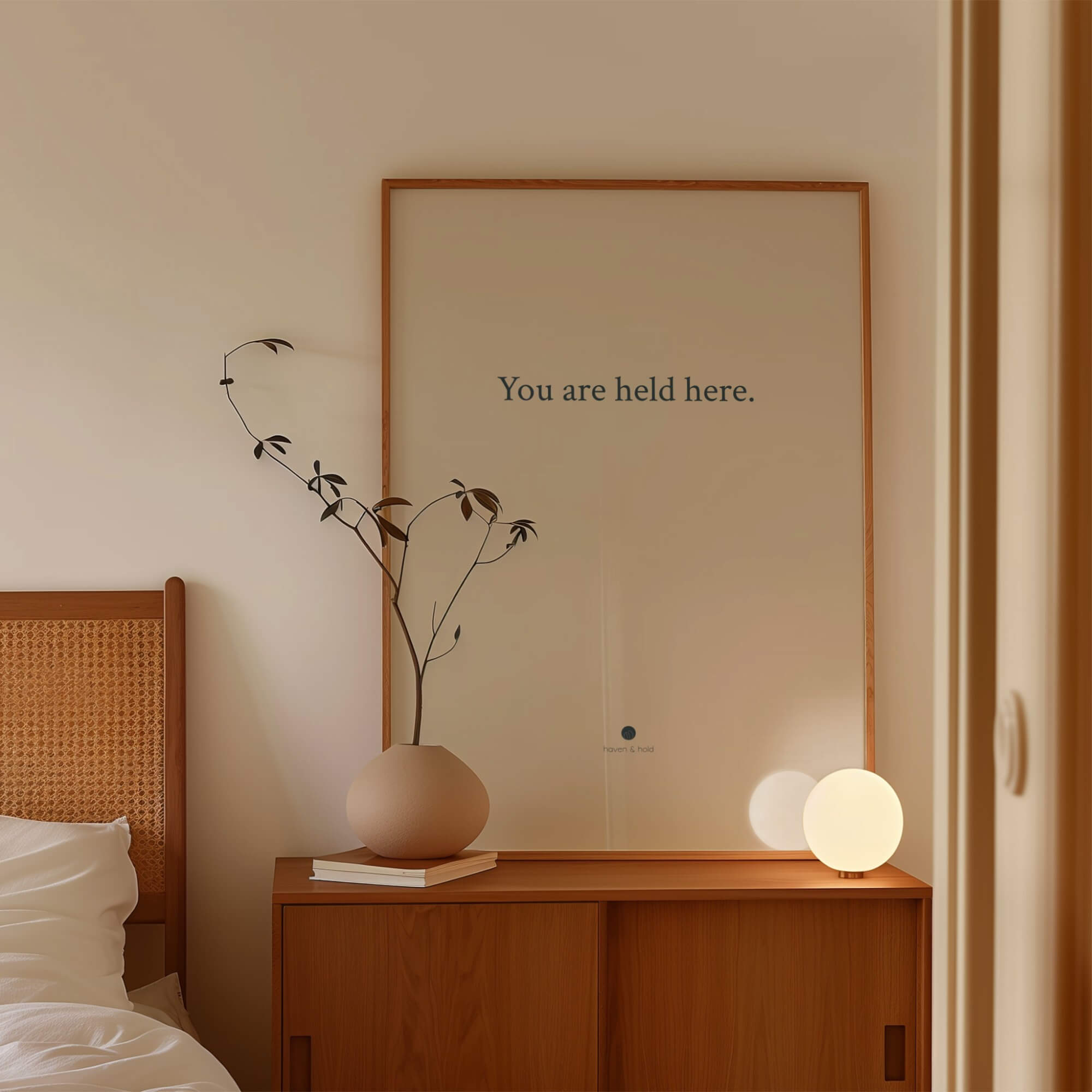 You Are Held Here framed typography print by Haven and Hold