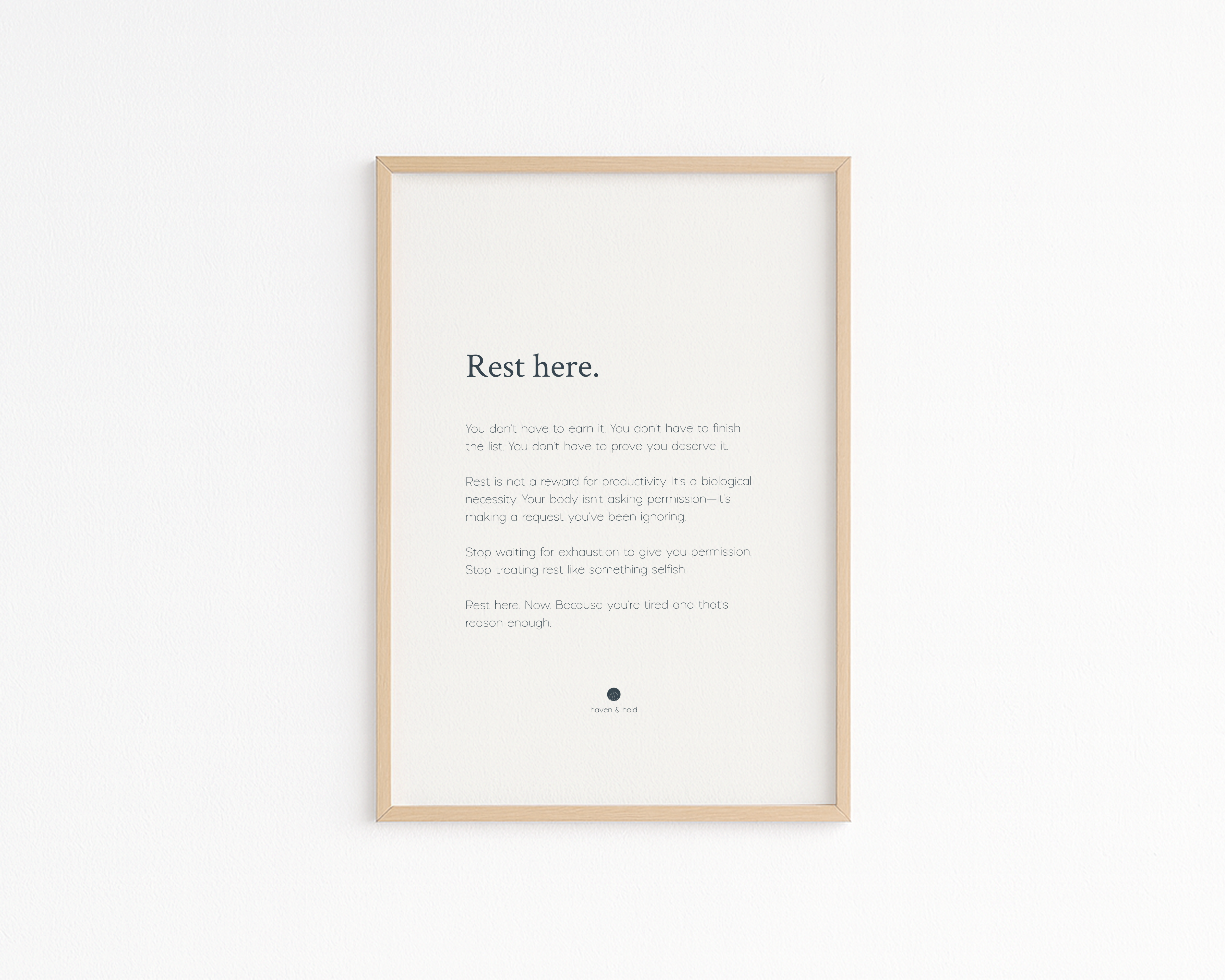 Rest Here • Premium Art Print • Ready to Frame