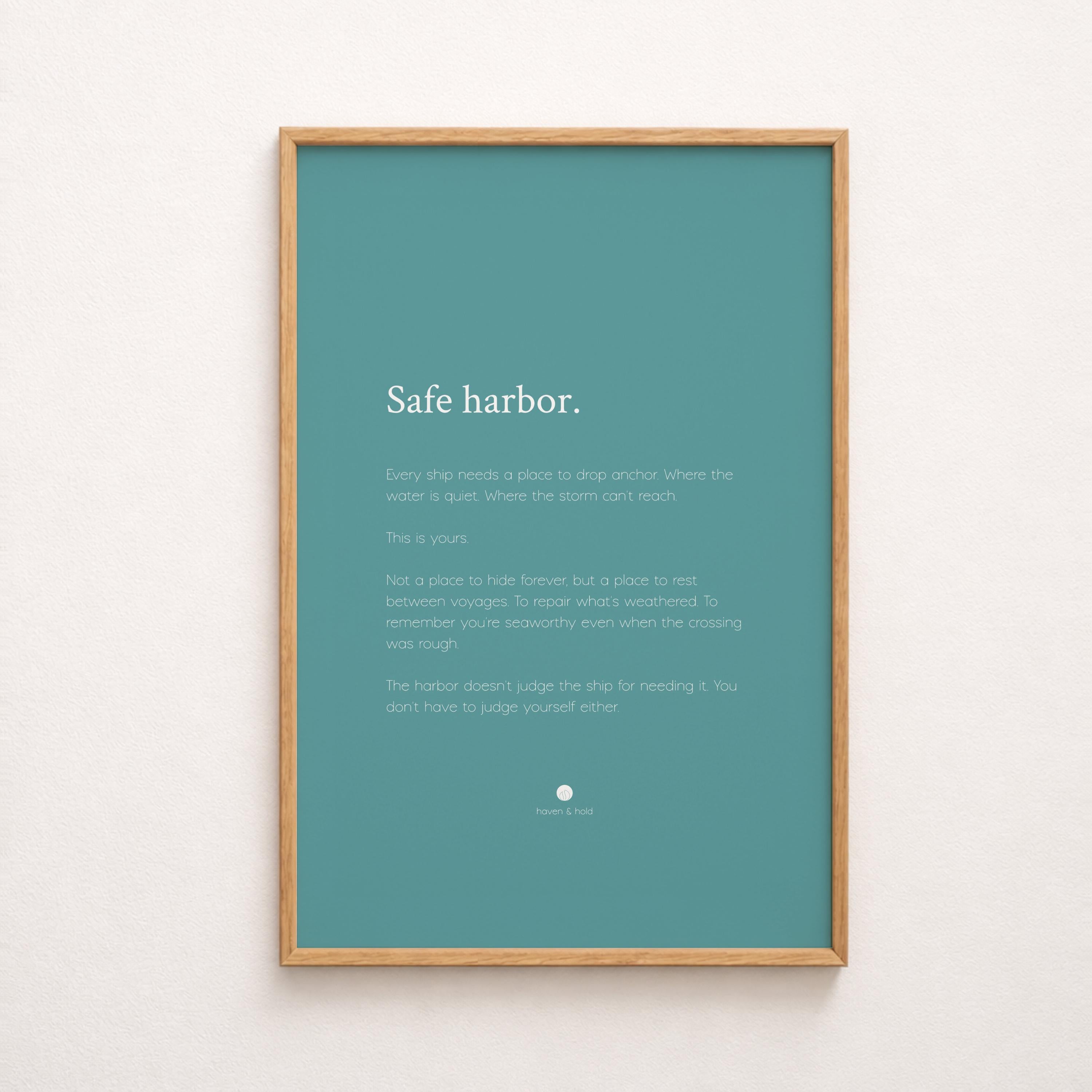 safe harbor framed print hero