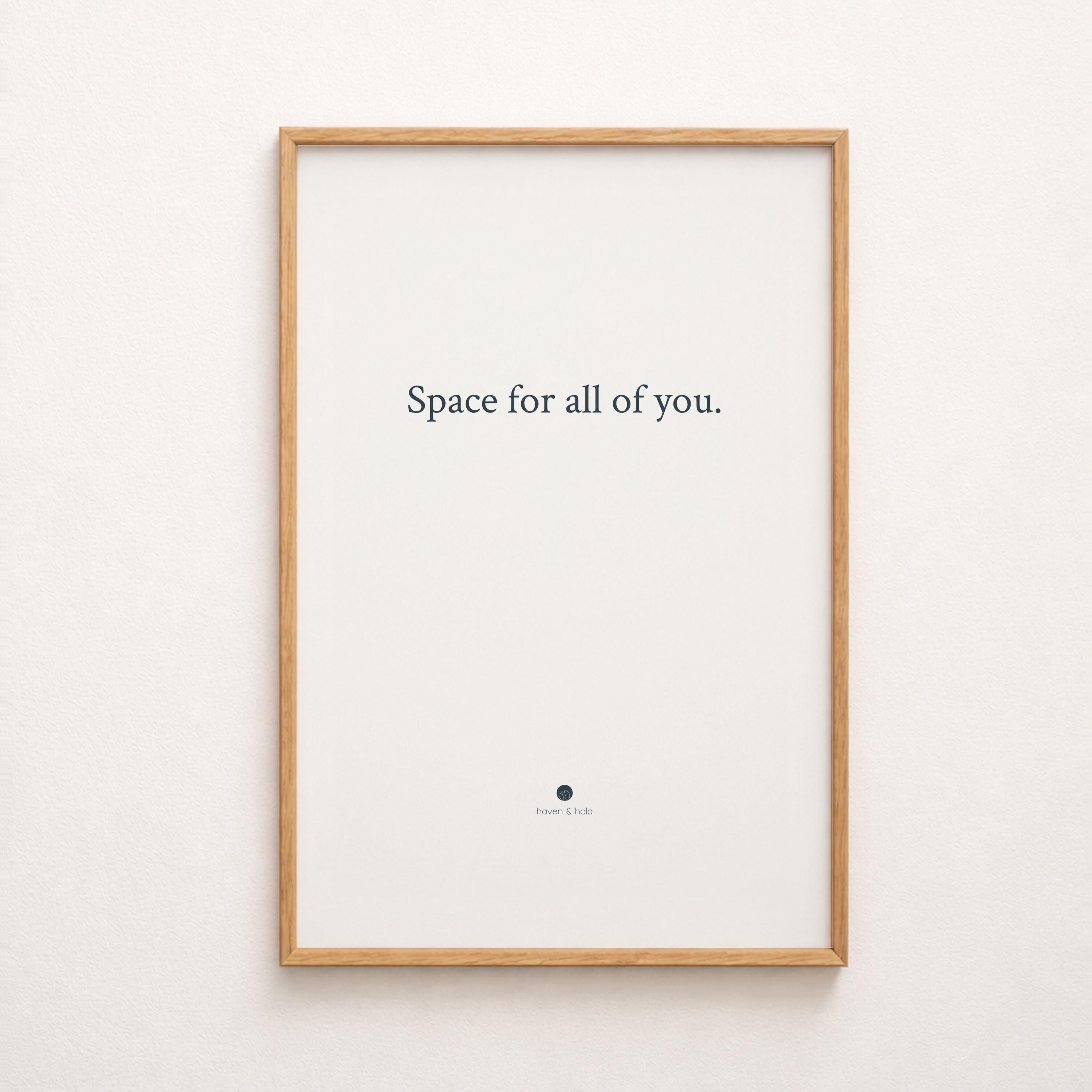 space for all of you quote only framed print hero