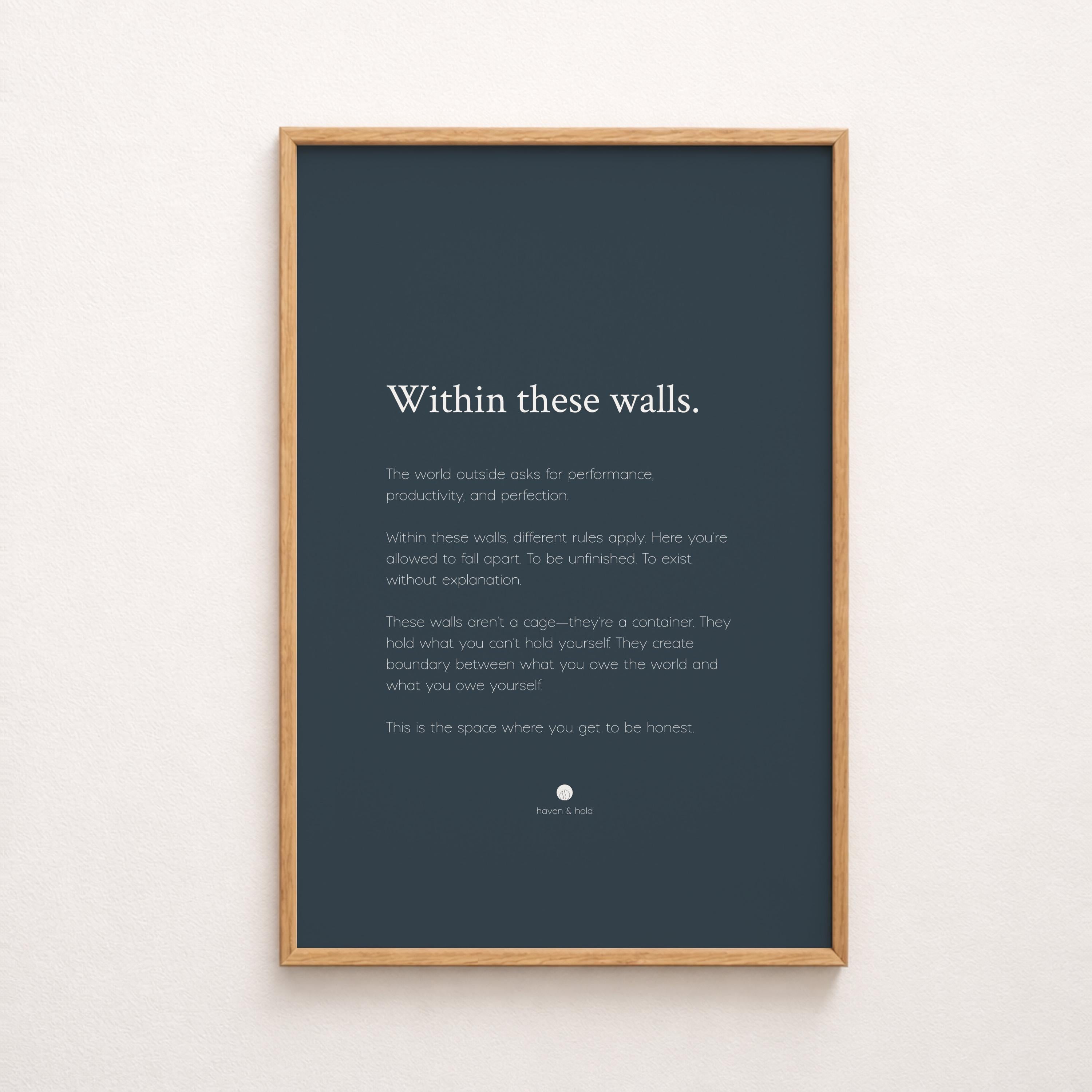within these walls framed print hero