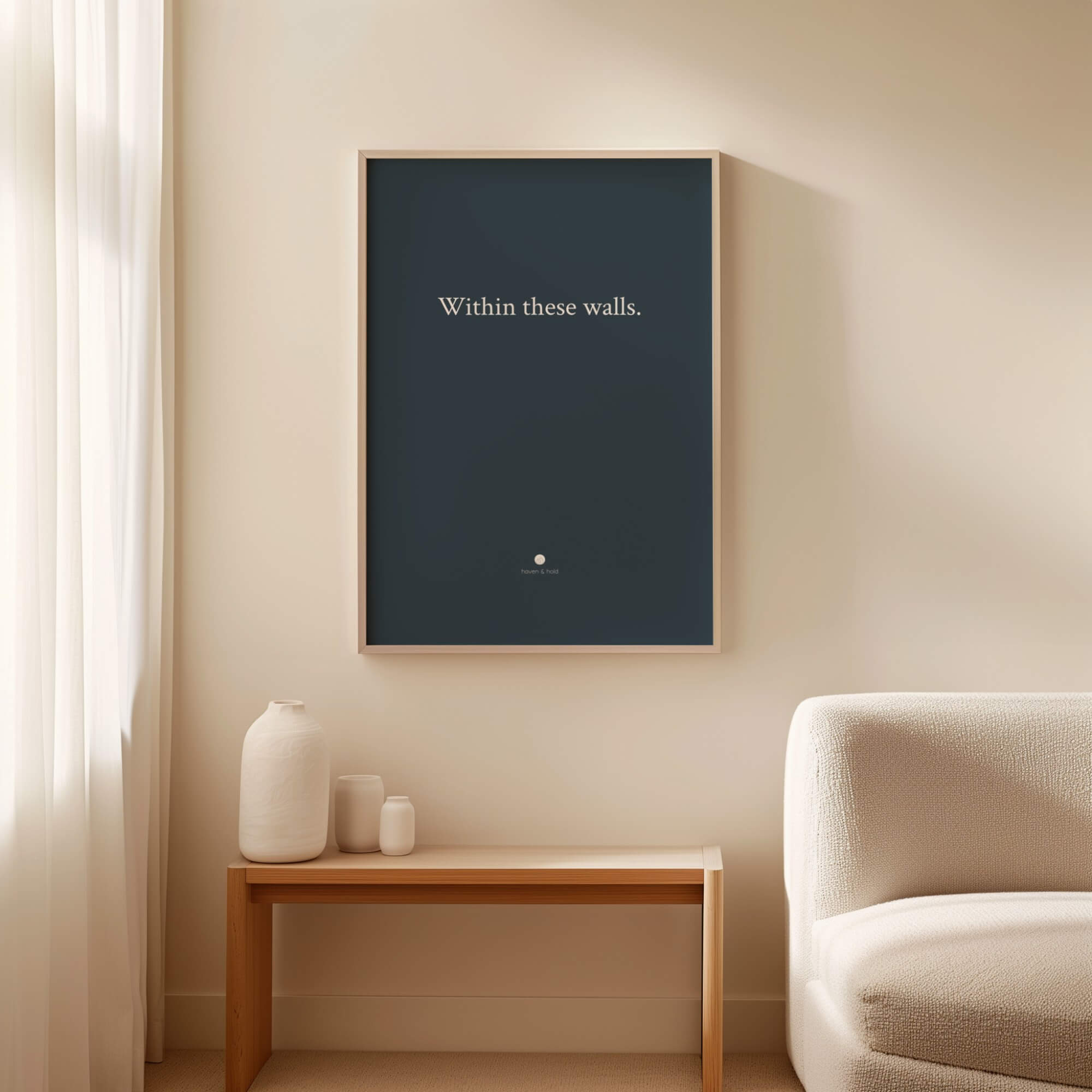 Within These Walls framed typography print by Haven and Hold