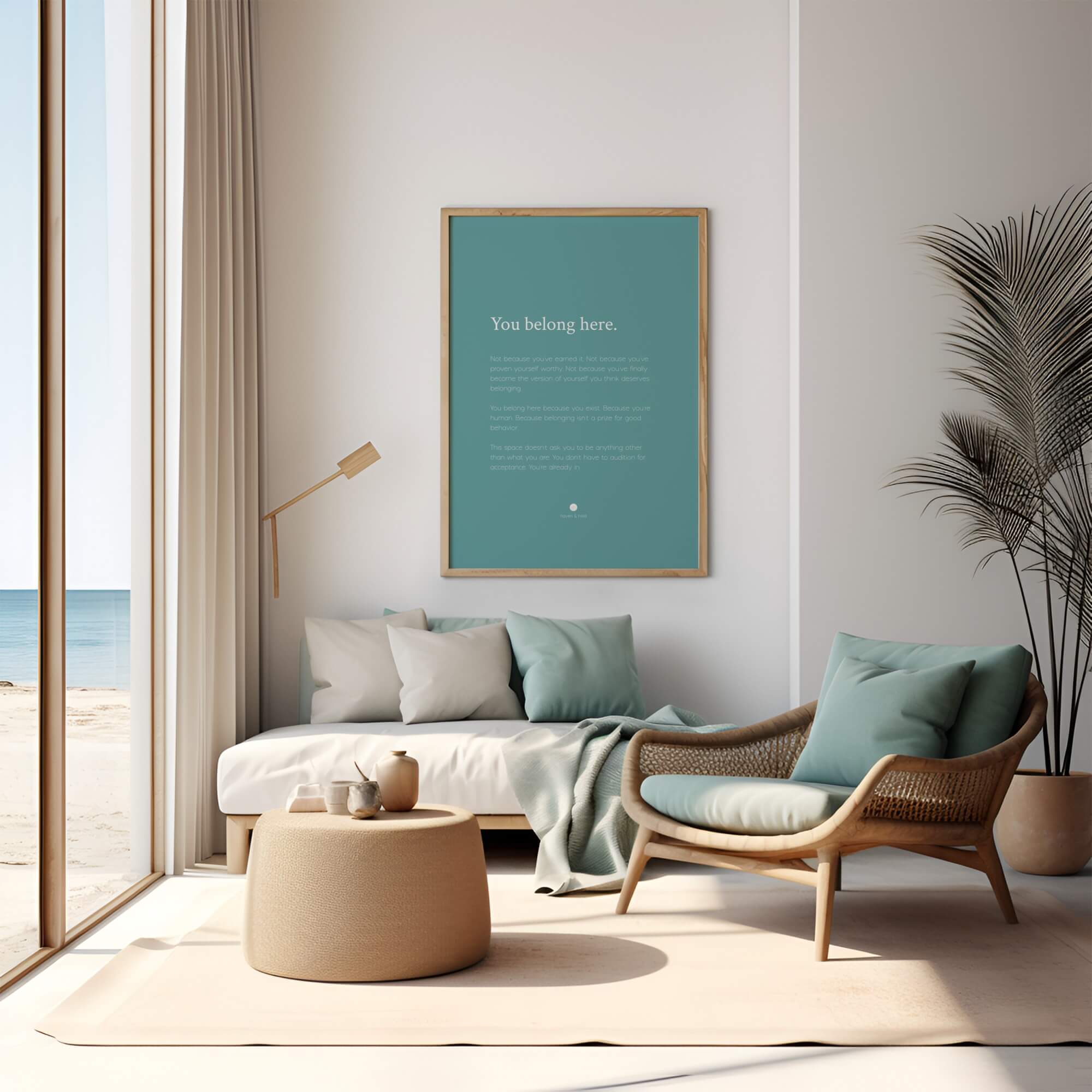 You Belong Here framed wall art print room mockup